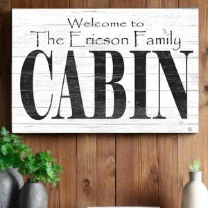 Personalized Cabin Sign: Solid Wood Lake House Decor