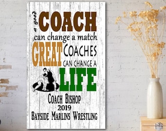 Personalized Wrestling Coach Gift Plaque CUSTOM Sign For Wrestling Coaches Team Appreciation Award **FREE 2nd DAY Air Shipping!