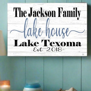 Personalized Lake House Sign: Solid Wood Family Name Decor