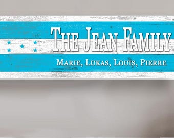 Honduras Flag Family Name Sign – Custom Honduran Heritage Wood Wall Decor