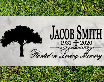 Planted In Loving Memory Memorial Stone Plaque Gift Personalized Loved One Remembrance Sign Outdoor **FAST FREE 2nd Day Air Shipping!