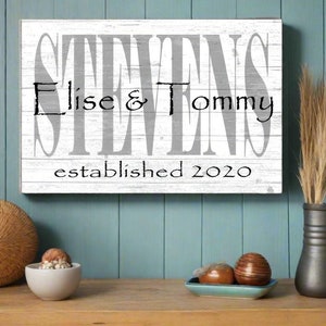 Personalized Solid Wood Wedding Sign: Couple&#39;s Names & Date