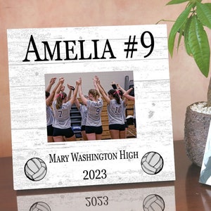 Custom Volleyball Plaque: Solid Wood Photo Frame Alternative