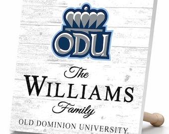 Personalized Old Dominion Family Name Sign – Custom ODU Wood Wall Decor – Alumni Gift
