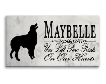 Personalized Australian Shepherd Memorial Stone: Marble Dog Garden Plaque
