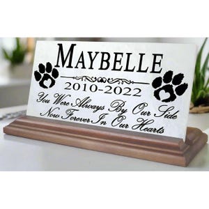 Dog Memorial Stone Always By Our Side Personalized Pet Loss Shelf or Mantel Keepsake Gift *Ships Same Day FREE 2nd Day Air Shipping!*