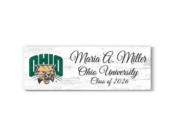Ohio University Class Year Plaque With Name – Personalized for Student, Alumni or Graduation Gift