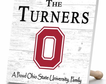 Personalized Ohio State Buckeyes Family Wood Plaque – Officially Licensed OSU Logo