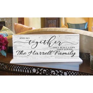Personalized Solid Wood Anniversary Sign: Farmhouse Couple&#39;s Gift