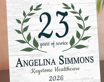 Years of Service Award Plaque – Personalized Employee Recognition Gift with Name, Company & Year