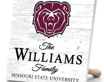 Personalized Missouri State Bears Family Name Sign – Custom Wood Wall Decor, Bears Gift