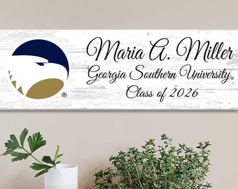Georgia Southern University Class Year Plaque With Name – Personalized for Student, Alumni or Graduation Gift
