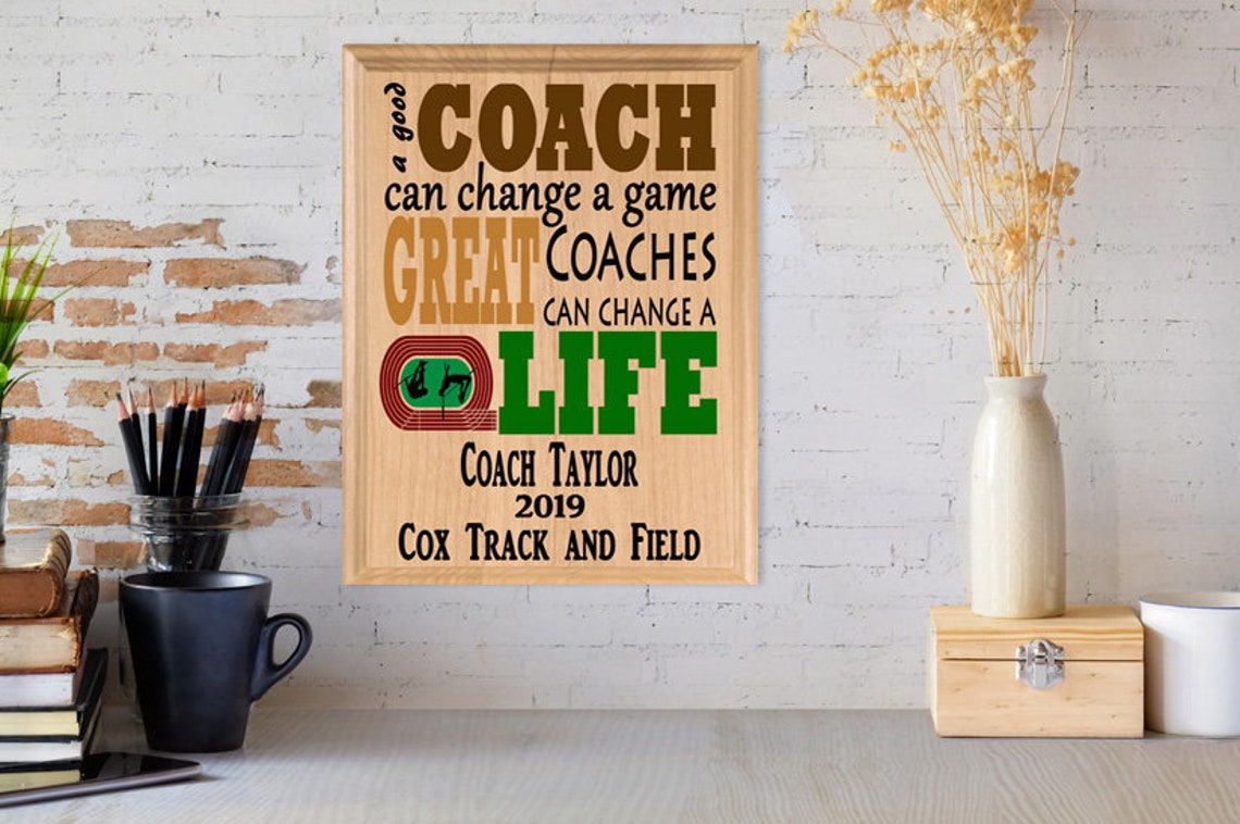 Custom Track Coach Gift PERSONALIZED Track Coach's Sign Etsy