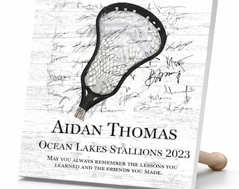 Personalized Lacrosse Team Plaque: Coach Thank You, Player Recognition Senior Gift, Signable Award