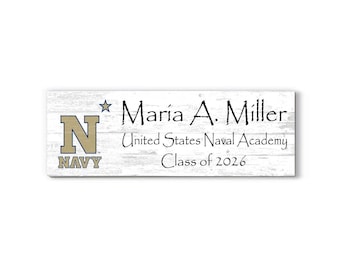 United States Naval Academy Class Year Plaque With Name – Personalized for Student, Alumni or Graduation Gift
