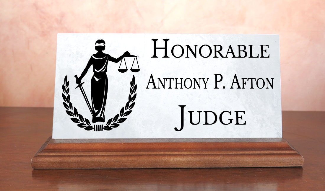 Judge Desk Nameplate - Custom Judicial Judgeship Appointment Gift ...
