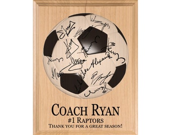 Soccer Coach Gift Plaque Personalized Signable Soccer Coaches Appreciation Custom Made  For Player Signatures **FREE 2nd DAY Air Shipping!