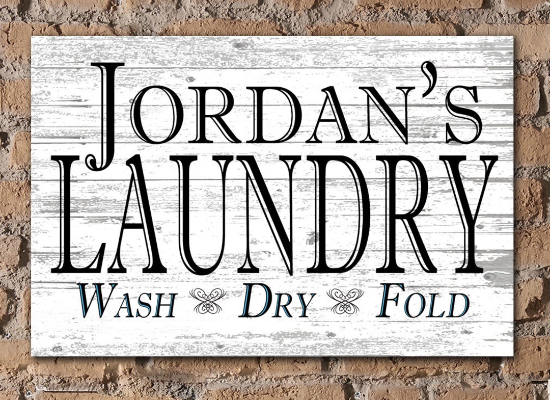Personalized Laundry Room Sign Custom Wall Art Rustic Farmhouse Style ...