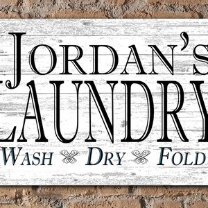 Personalized Laundry Room Sign: Rustic Farmhouse Custom Wall Decor