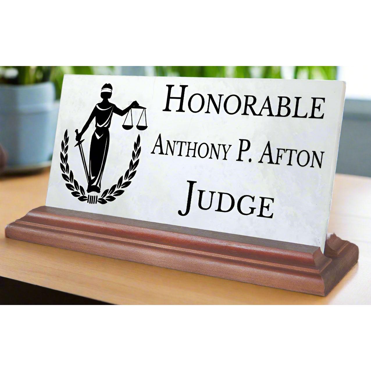 Judge Desk Nameplate - Custom Judicial Judgeship Appointment Gift ...