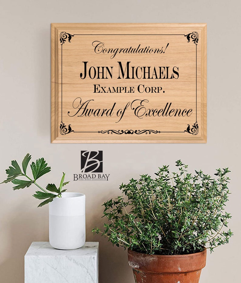 Trophy Inscriptions Examples Personalized Recognition Award Plaque With Message Custom Appreciation ...