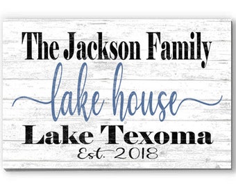 Customized Family Lake House Sign Personalized Décor for Lake Home Solid Wood 16.5in x 10.5in ***FREE SHIPPING 2nd Day Air!**