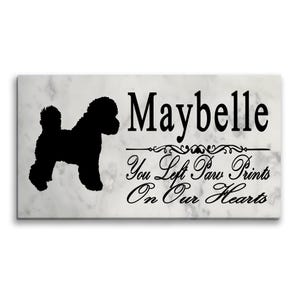Personalized Bichon Frise Memorial Stone: Marble Dog Garden Marker