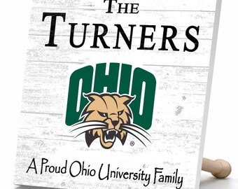 Personalized Ohio University Bobcats Family Name Wood Plaque – Officially Licensed