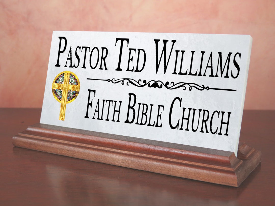 Pastor Desk Name Plate Gift Custom Personalized Office Nameplate for