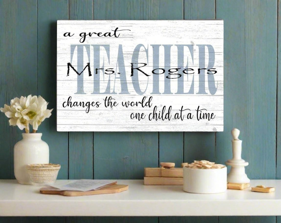 Personalized Teacher Gift: Wood Sign, Classroom Decor - Etsy
