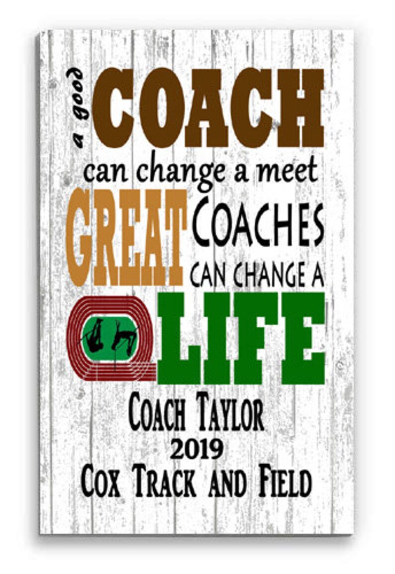 Personalized Track Coach Gift Plaque CUSTOM Track and Field Etsy