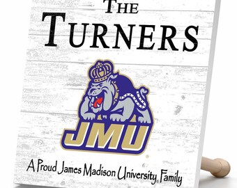 Personalized JMU Dukes Family Sign – James Madison University Wood Plaque
