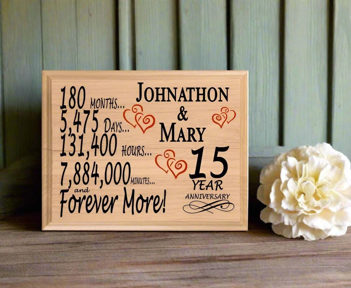 15th Anniversary Card For Women Men Him Her- 15 Fifteen