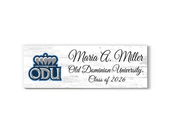 ODU Class Year Plaque With Name – Personalized for Student, Alumni or Graduation Gift