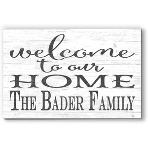 Custom Welcome Sign SOLID WOOD Farmhouse Style Personalized Wooden Wall Art for Anniversary, Wedding, Couples Gift Idea **FREE 2nd Day Air!