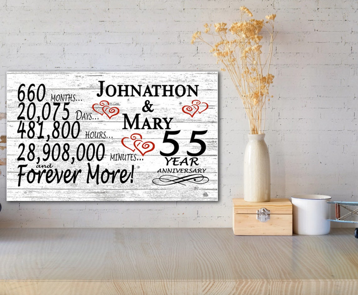 55 Year Anniversary Gift PERSONALIZED 55th Wedding Anniversary | Etsy
