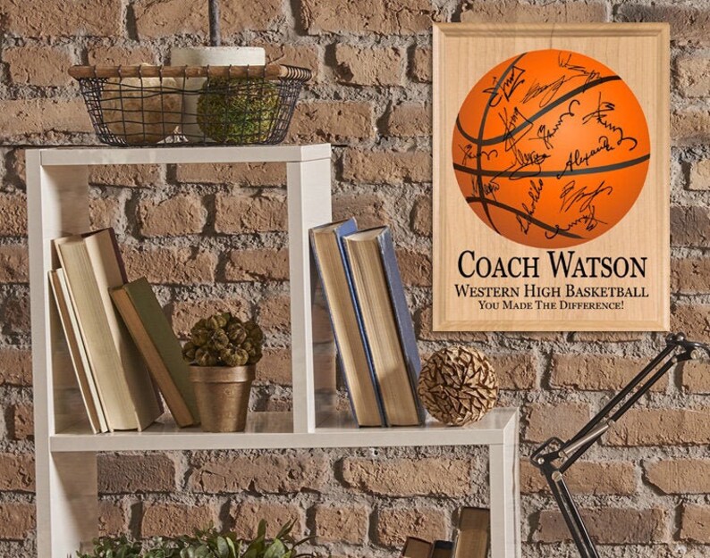 Basketball Coach Gift Plaque Personalized Signable for Players Etsy