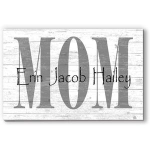 Mom Sign with Kids Names Custom Personalized Children&#39;s Names Solid Wood **Ships Same Day FREE 2nd Day Air Shipping!