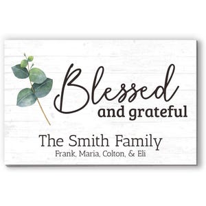 Personalized Blessed Family Name Sign: Rustic Wood Wall Art