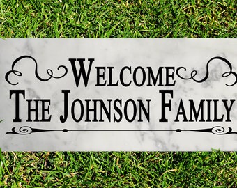 Family Name Welcome Sign Solid Marble Personalized New Home or Wedding Gift Idea **Ships Same Day **FREE 2nd Day Air Shipping!**