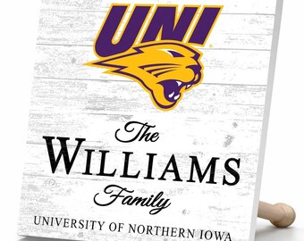 Personalized UNI Panthers Family Name Sign – University of Northern Iowa Wood Decor