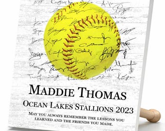 Personalized Softball Team Award Plaque - Coaches, Senior Night Gift, Player Recognition