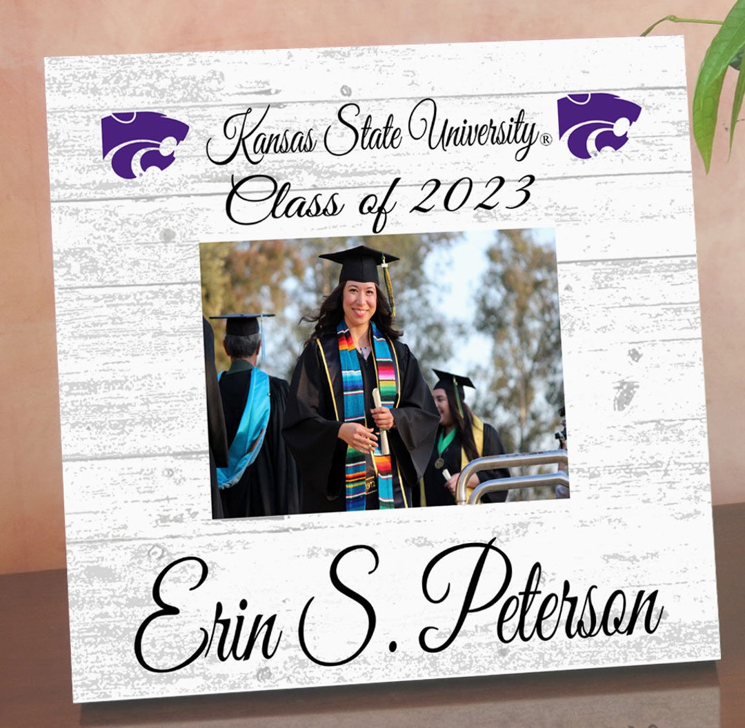 Graduation Kansas State Kansas State Frame With Printed Photo K-state Graduation Class Frame ...