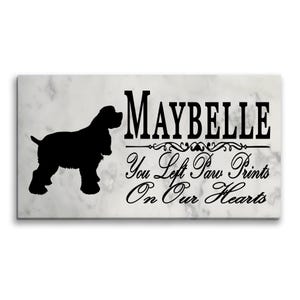 Personalized Cocker Spaniel Memorial Stone: Dog Garden Marker