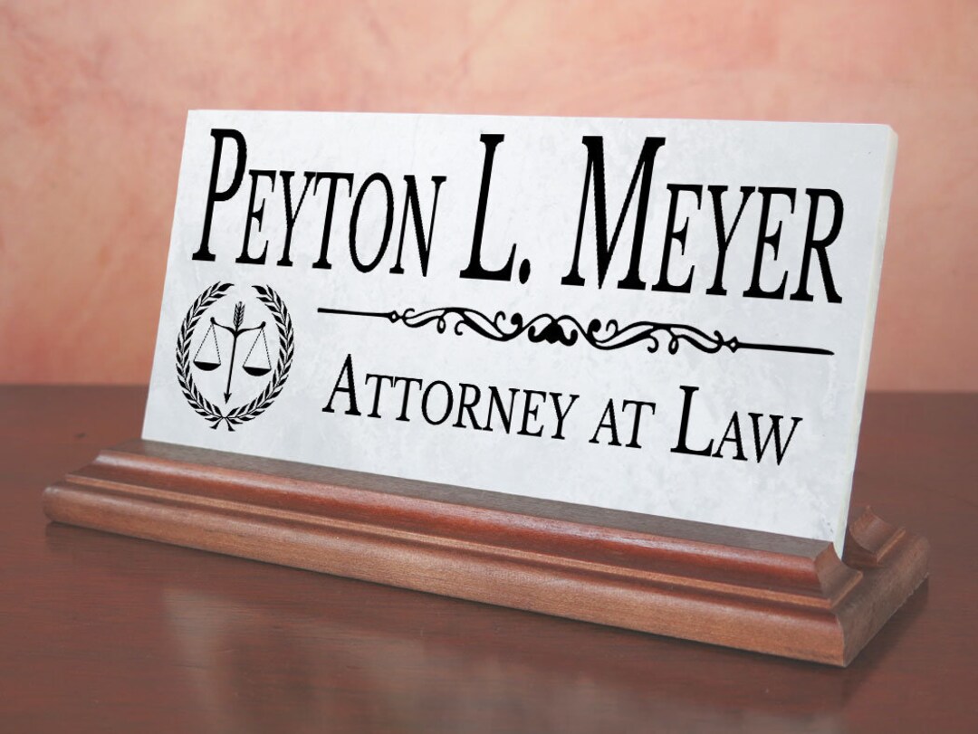 Attorney Desk Name Plate Gift Custom Personalized Office Nameplate for