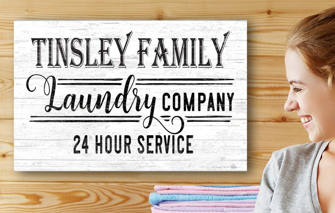 Personalized Laundry Room Sign: Custom Solid Wood Farmhouse Decor - Etsy