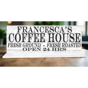 Personalized Coffee Bar Sign: Vintage Style Coffee House Decor