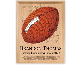 Custom Signable Football Plaque: Senior Night Team Award