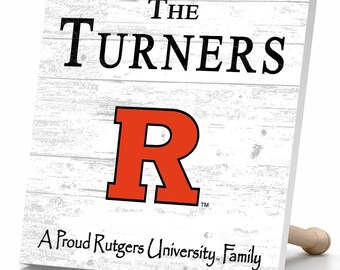 Personalized Rutgers University Family Wood Plaque
