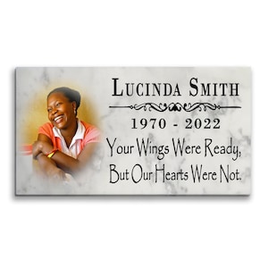 Personalized Photo Marble Memorial Stone: Loved One Loss Gift (12&quot; x 6&quot;)